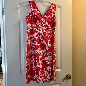Valentine’s Day Floral Fuchsia Pink and White Sleeveless Dress